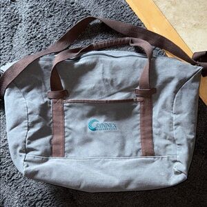 Port Authority Gray and Brown Duffel Bag with Classic Design